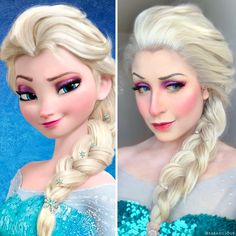 Halloween Women Makeup, Elsa Makeup, Frozen Makeup, Frozen Jr, Musical Hair, Elsa Cosplay, Little Mermaid Costume