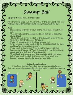 the swamp ball game is shown with instructions for each player to learn how to use it