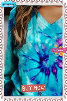 Ombre V Neck Cotton-blend Sweatshirt Trendy Blue T-shirt For Fall, Blue V-neck T-shirt For Fall, Casual Light Blue Long Sleeve T-shirt, Light Blue Long Sleeve Tops For Fall, Spring Casual V-neck Sweatshirt, Casual V-neck Sweatshirt For Spring, Tie Dye Long Sleeve Sweatshirt For Spring, Tie Dye Sweatshirt For Spring, Tie-dye Long Sleeve Sweatshirt For Spring