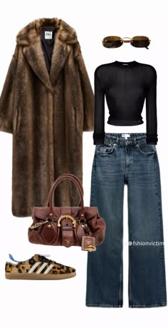 Stile Kendall Jenner, Fur Coat Outfit, Mode Zara, Nashville Outfits, Coat Outfits, Winter Fits, Lookbook Outfits