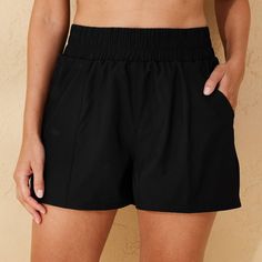 Head out to the beach in confident style in these 3-Inch High-Waist Swim Board Shorts with Pockets from Shade & Shore™. These high-rise swim board shorts are made from recycled polyester-spandex blend fabric with built-in briefs for stretchy comfort in our out of water. Falling above the knee, these swim shorts feature a drawstring waistband, while two side pockets come in handy for stashing small swim essentials. Designed in a solid hue for coordinating with a variety of bikini tops, they featu Swimsuit One Piece With Shorts, One Piece With Shorts, Shoes For Gym, Swim Shorts For Women, Swim Essentials, Summer Running, Swimsuit One Piece, Confident Style, High Waisted Swim