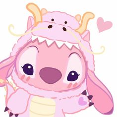 a pink animal with big ears wearing a hat and scarf on it's head