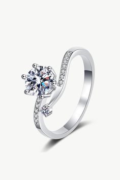 On My Mind 925 Sterling Silver Moissanite Ring - Rings - FITGGINS Womens Diamond Rings, 5 Carat Diamond Ring, Best Diamond Rings, Ghost Mannequin, Womens Rings, Stone Properties, Wedding Gold, Picture Style, Ring Collection