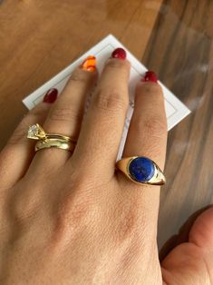 14K Solid Gold Lapis Ring Lapis Lazuli Ring Blue Stone Pinky - Etsy Turkey Oval Blue Signet Ring In 14k Gold, Yellow Gold Lapis Lazuli Gemstone Rings, Yellow Gold Rings With Lapis Lazuli Gemstone, Blue 14k Gold Signet Ring With Gemstone, Classic Round Lapis Lazuli Jewelry, 14k Gold Signet Ring With Round Cut Gemstone, Sapphire Signet Promise Ring, Blue 14k Stamped Signet Ring, Classic Blue Lapis Lazuli Rings