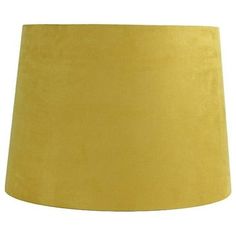 a yellow lamp shade on a white background