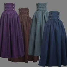 Victorian High Waist Ruffle Skirt. Skirt: Faux Suede/ Polyester. Elastic waist makes it easier and comfortable to wear on. Walking Skirt, High Waist Pleated Skirt, Mode Hippie, Fest Outfits, High Waisted Pleated Skirt, Vintage Lady, Skirt Maxi, Elegant Skirt, Mode Vintage