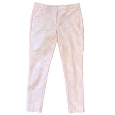 Nwot Michael Kors Gingham Trousers Pants W Stretch Pink / White 2 From Michael Michael Kors: Ankle Grazing Trousers In A Slim-Leg Silhouette With Two-Tone Gingham Patterning. Belt Loops Zip Fly And Button Closure Side Slash Pockets Back Welt Pockets (Still Stitched Closed) 97% Cotton / 3% Elastane Inseam Approximately 29” No Longer Available In Stores. New. Without. Tag. Pink 4-way Stretch Bottoms With Short Length, Cheap Pink Ankle-length Pants, Pink Bottoms With Ribbed Waistband, Short Length, Pink High Waist Micro-elastic Bottoms, Gingham Trousers, Pink Ankle-length Pants With Pockets, Trousers Pants, Slim Leg, Trouser Pants