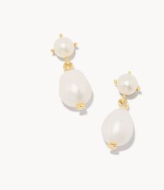 You’ll be the trendsetter to watch when you wear the Eve Gold Drop Earrings in White Pearl. Showcasing the natural beauty of cultured freshwater pearls, this dainty drop earring style will have you feeling dressed up for every occasion. Swimsuit Jewelry, Consuela Bags, Jeweled Earrings, Candle Party, Freshwater Cultured Pearls, Stunning Earrings, Effortless Elegance, Wide Brimmed Hats, Gold Drop Earrings