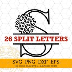 the 25 split letters svg dxf font