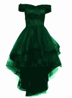 Fashionable Dark Green High Low Tulle with Lace Homecoming Dress, Gree – BeautyDressy Off Shoulder Tulle, Color Rush, Black Off Shoulder, Black Prom Dress, Low Neckline, Homecoming Dresses Black, Black Prom, Lace Homecoming Dresses, Beauty Dress