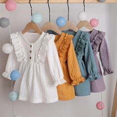 Ruffle Trim Dress for Baby & Toddler Girls – Bitsy Bug Boutique Linen Casual Dress, Girls Cotton Dresses, Girls Spring Dresses, Baby Mode, Muslin Dress, Girl Sleeves, Cotton Linen Dresses, Linen Casual, Girls Blouse