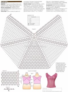 an image of the pattern for a top and skirt, with instructions to make it