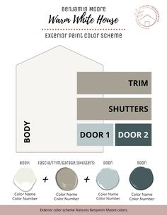 the exterior paint color scheme is shown in shades of gray, white and greys