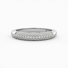 Lux - Olive Ave Jewelry Oval White Gold Dome Ring With Pave Setting, Modern Dome Ring With Diamond Accents, Elegant Dome Diamond Ring, Classic Diamond Dome Ring With Round Cut, Dazzling Dome Ring With Brilliant Cut, Formal White Gold Dome Ring With Pave Setting, Elegant Concave Dome Ring For Wedding, Classic Round Diamond Ring With Pave Setting, Formal Domed Diamond Ring With Accents