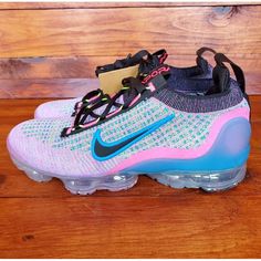 Nike Air Vapor Max 2021 Fk Flyknit Next Nature Pink Blast Dx3369-600 Women's Sz 5.5. New No Box. Fluffy Sandals, Nike Waffle Racer, Nike React Element 87, White Athletic Shoes, Nike Classic Cortez, Shoes 2021, Vapor Max, Cleats Shoes, Nike Waffle