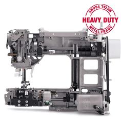 an image of a sewing machine with the words heavy duty on it's side