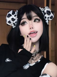 This price is for a pair of hair accessories. Gyary Accessories, Hairstyles For Short Thick Straight Hair, Kuromi Eyeliner, Japanese Reference Photos, Jordans Slippers, Cute Egirl Makeup, Portrait Reference Female Faces, Cute Alt Makeup, Pink Money Piece Hair