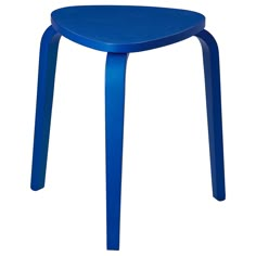 a blue plastic stool on a white background