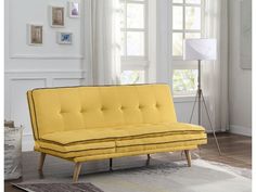 Savilla Yellow Adjustable Sofa - Ornate Home Brown Bed Linen, Sofa Yellow, Adjustable Sofa, Sofa Wooden, Cozy Sitting Area, Brown Bed, Fabric Yellow, Room Addition, Folding Sofa