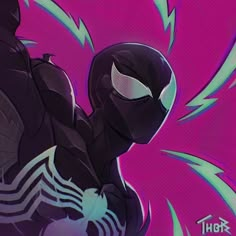 a spider - man character with purple background