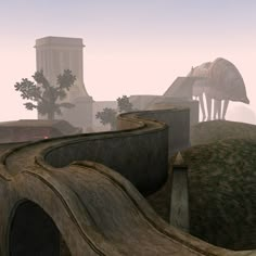 Ps2 Aesthetic, Lovecraftian Landscape, Skyrim Environment, Post Apocalyptic Terrain, Desert Outpost Concept Art, Silent Hill Concept Art Environment, Poly Art, Low Poly 3d, Magnum Opus