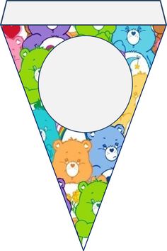 a triangle with bears on it and a blank space in the center for your own text