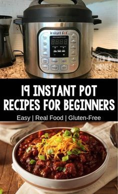 the instant pot recipe for beginners is shown in this collage