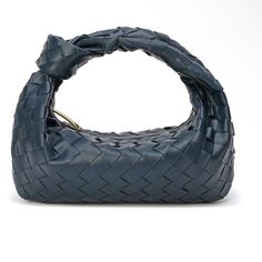 Nwot Leather Woven Handbag Modern Pouch Bag With Braided Handles, Leather Satchel Baguette Bag With Braided Handles, Leather Baguette Bag With Braided Handles In Satchel Shape, Leather Shoulder Bag With Braided Handles For Office, Designer Blue Shoulder Bag With Braided Handles, Leather Clutch With Braided Handles For Daily Use, Designer Blue Bags With Braided Handles, Luxury Blue Shoulder Bag With Braided Handles, Modern Shoulder Bag With Braided Handles Clutch