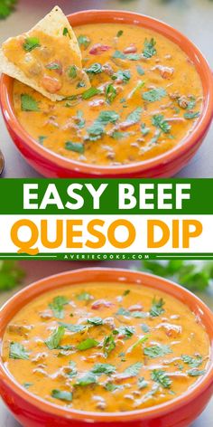 One of the best football food that doubles as an easy afternoon snack! This cheesy beef queso dip is an easy game day food and simple tailgating recipe you don't want to miss. Everyone will love this yummy dip with ground beef, cheese, and more! Easy Dip Ideas, Queso Dip With Ground Beef, Velveeta Queso Dip, Beef Queso Dip, Easy Queso Dip, Dip With Ground Beef, Easy Queso, Velveeta Queso, Beef Taco Seasoning