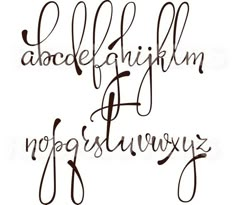 handwritten english alphabet with cursive font and capital letters in the style of calligraphy