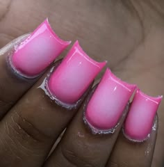 Bubble Gum Pink Nails Acrylic, All Pink Nails, Funky Pink Nails, Aura Nails, Long Stiletto Nails, Cute Short Nails, Girly Acrylic