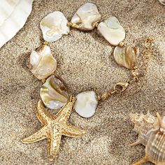 Boho Exquisite Gold Starfish Charm Bracelet - Summer Beach Fashion Jewelry for Women Elevate your summer style with the Boho Exquisite Gold Starfish Charm Bracelet. This elegant piece features a charming gold starfish pendant, embodying the essence of beach fashion and boho chic. Crafted with attention to detail, this bracelet combines classic elegance with a playful summer vibe. Its gold color adds a touch of sophistication, while the starfish charm evokes a sense of coastal adventure. Perfect Bangles Aesthetic, Summer Beach Fashion, Ocean Necklace, Beach Bracelet, Bracelet Summer, Female Jewelry, Y2k Jewelry, Starfish Pendant, Beach Bracelets