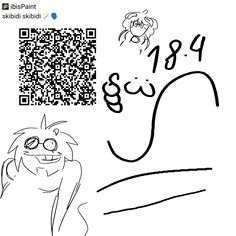 a qr code with an image of a cartoon character next to the qr code