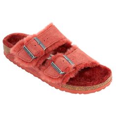 Birkenstock Arizona Shearling Suede Comfort Sandal  Step into the cooler months in your favorite Birkenstocks, lined in warm, fuzzy shearling fur.  Good to Know Birkenstock Shearling, Shearling Sandals, Birkenstock Colors, Leather Socks, Birkenstock Arizona, Slides Shoes, Comfortable Sandals, Dream Shoes, Leather Items