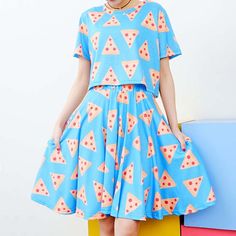 Size:• Top: Chest 98 cm/ 38.5 in, Length 42 cm/ 16.5 in• Skirt: Waist 60 cm/ 23.6 in, Length 49 cm/ 19.3 inMaterial: Cotton, Polyester Playful Blue Cotton Skirt, Casual Short Sleeve Dress With Lined Skirt, Casual Dresses With Lined Skirt And Short Sleeves, Playful Fitted Blue Skirt, Casual Blue Pleated Dress, Casual Blue Dress With Pleated Skirt, Blue Knee-length Casual Mini Skirt, Casual Blue Knee-length Mini Skirt, Playful Blue Skirt For Spring