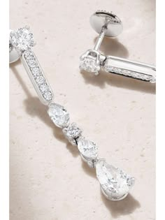 DE BEERS Snow Dance 18-karat white gold diamond earrings Snow Dance, Diamond Jewlery, Marquise Pendant, Dance Earrings, White Diamond Earrings, White Gold Diamond Earrings, Diamond Pendants Designs, Diamond Earrings Design, Simple Black Dress