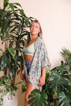 This flattering lightweight versatile floral cuteness is the perfect casual coverup for summer outings. Just pop a bathing suit and a straw sunhat, and you're ready to go! #lovemyleto 100% Viscose Imported Kimono Outerwear, Sorority Rush Dresses, Bachelorette Dress, Casual Bodysuit, Rush Dresses, Kimono Wrap, Bridal Shower Dress, Shower Dresses, Layered Tops