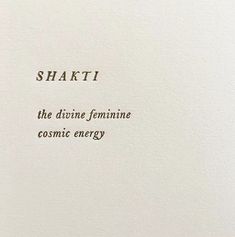 the words shakti are written in black ink on white paper with brown lettering