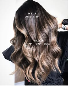 Sunkissed Hair Highlights, Easy Ponytail Hairstyles, Redken Formulas, Sunkissed Hair Brunette, Sunkissed Hair, Easy Ponytail, Hair Formulas, Redken Hair Color, Redken Hair Products