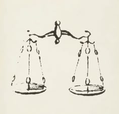 a drawing of two scales with one holding the other's hand and another balancing them