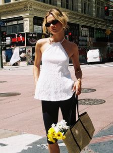 Flutter Halter Top White