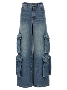 Jean en denim en coton 'cargo' Bandgy 'avec fermeture éclair et bouton, poches, jambe large.AmiriJeans 'cargo satch'Fidèle à la taille Ellie Jean, Baggy Jeans For Women, Amiri Jeans, Denim Washes, Outfit Pieces, Inspo Fits, Jeans Cargo, Checkered Shirt, Clothes Closet