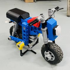 a toy motorcycle made out of lego blocks