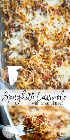 spaghetti casserole with ground beef and cheese