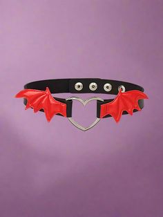 Style: Punk Shape\pattern: Moon Occasion: Party Necklace Type: Chokers Necklaces Material: Metal Item Type: Necklaces Gender: Unisex Goth Skirts, Cosplay Necklace, Plus Size Kawaii, Bat Pattern, Kawaii Goth, Bat Wing, Pendant Choker, Party Necklace, Black Choker