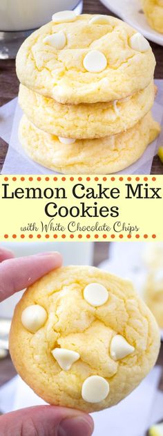 lemon cake mix cookies with white chocolate chips are the perfect treat for any party or celebration