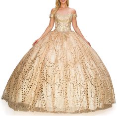 Champagne Quinceanera | Strapless Sweetheart Neckline and Lace-up Glittering Corset Quince ballgown - front view of woman wearing dress Champagne Quinceanera, Lace Up Corset Back, Flower Girl Accessories, Fabric Box, Lace Up Corset, Kids Party Dresses, Baptism Dress, Strapless Sweetheart Neckline, Ball Gown Skirt