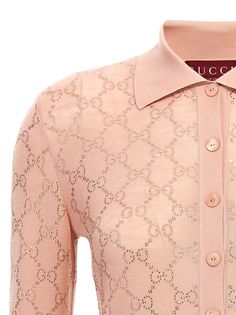 100% wool Gucci Spring Collared Blouse, Gucci Collared Blouse For Spring, Luxury Collared Blouse, Elegant Gucci Blouse For Party, Gucci Luxury Formal Blouse, Gucci Collared Blouse For Formal Occasions, Luxury Wool Long Sleeve Top, Fitted Gucci Blouse For Fall, Luxury Gucci Blouse For Formal Occasions