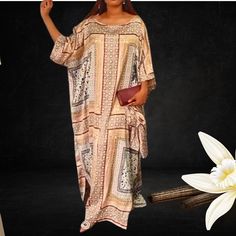 Make a statement as you appear at the scene looking classy in this elegant-looking Caramel Italian Silk African Kaftan Bubu Style. The rich and beautiful colours in this stunning silk fabric flow gracefully, making this maxi outfit a perfect and comfortable attire suitable for a day or evening occasion. Soft on the skin, this fashionable African Bubu outfit is an ideal vacation staple. This beautiful and lightweight boubou is made from a breathable and soft blend of Italian silk with a dash of African Satin giving it a shimmering effect. This outfit is versatile and therefore suitable for many occasions. The loose fitting makes it a great compliment for all body shapes and heights. Hangs loosely on the body with slits on both sides for comfortable manoeuvring. * Made of breathable fabric f