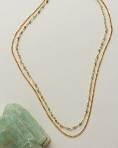 This thoughtfully designed, double strand, beaded necklace comes in multiple colors to match any wedding color palette. Dainty Beaded Necklaces With Natural Stones For Gifts, Amazonite Necklace With Faceted Beads For Gifts, Healing Double Strand Crystal Necklace With Natural Stones, Gold Amazonite Gemstone Necklaces, Dainty Crystal Pendant Necklace With Gemstone Beads, Gold Crystal Necklaces With Faceted Beads For Layering, Double Strand Gemstone Necklace For Layering, Gemstone Double Strand Necklace, Gold Bohemian Necklace With Amazonite